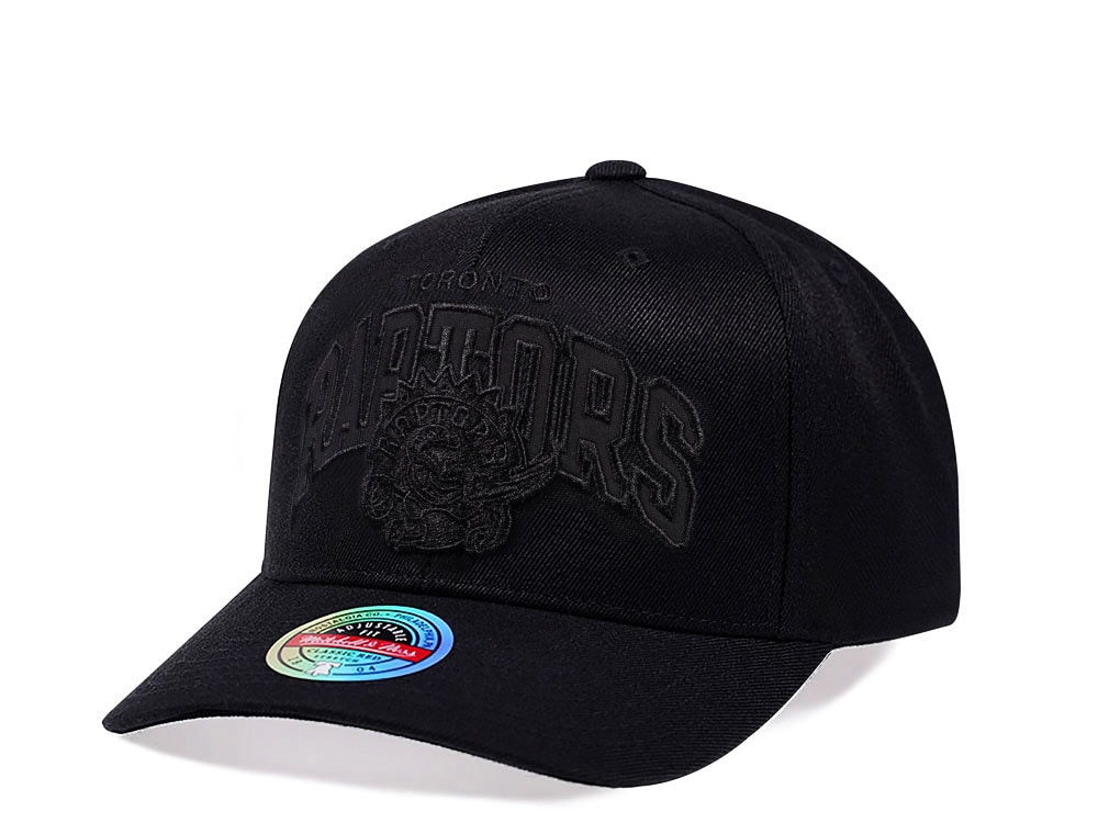 Mitchell & Ness Toronto Raptors Black Out Team Arch Red Line Flex Snapback Cap