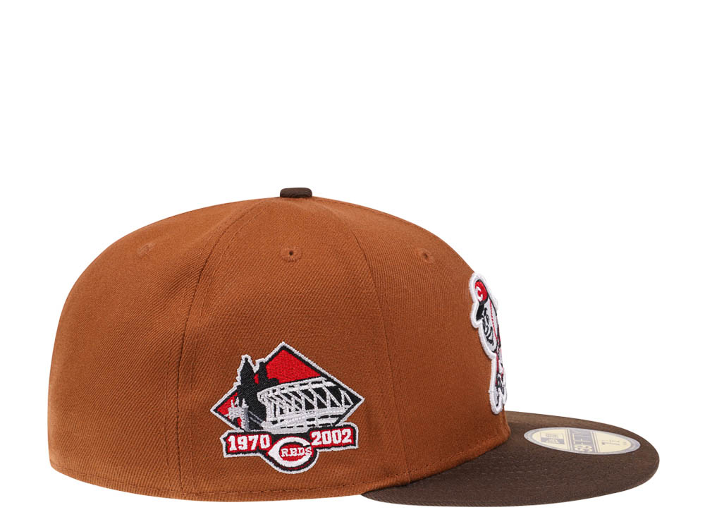 New Era Cincinnati Reds Riverfront Stadium Bourbon and Suede Edition 59Fifty Fitted Cap