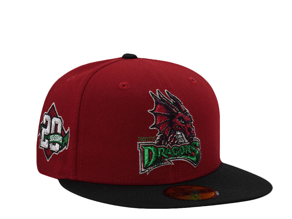 New Era Dayton Dragons 20th Anniversary Maroon Two Tone Edition 59Fifty Fitted Cap