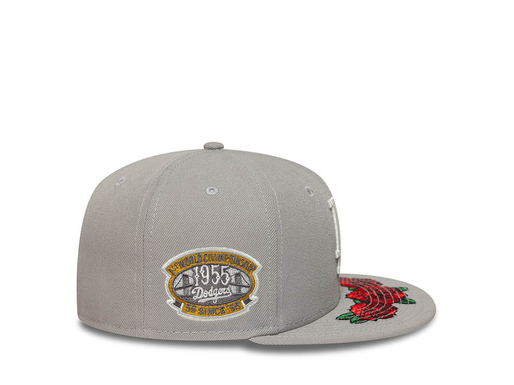 New Era Los Angeles Dodgers World Championship 1955 Floral Gray Prime Edition 59Fifty Fitted Cap