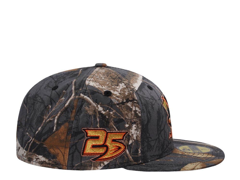 New Era Anaheim Ducks 25th Anniversary Black Realtree APX Prime Edition 59Fifty Fitted Cap