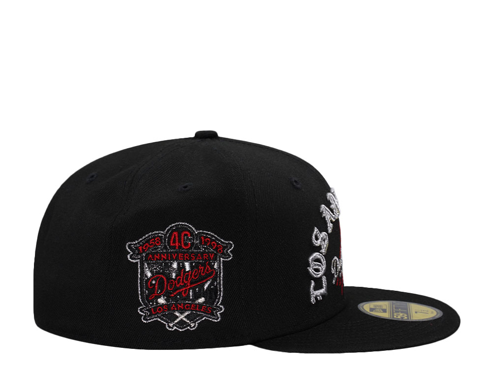 New Era Los Angeles Dodgers 40th Anniversary Script Black Prime Edition 59Fifty Fitted Cap