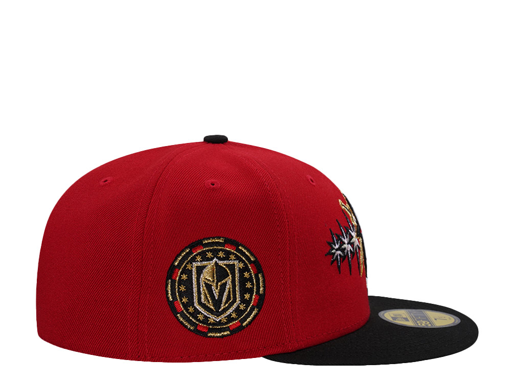 New Era Vegas Golden Knights Scarlet Metallic Two Tone Edition 59Fifty Fitted Cap