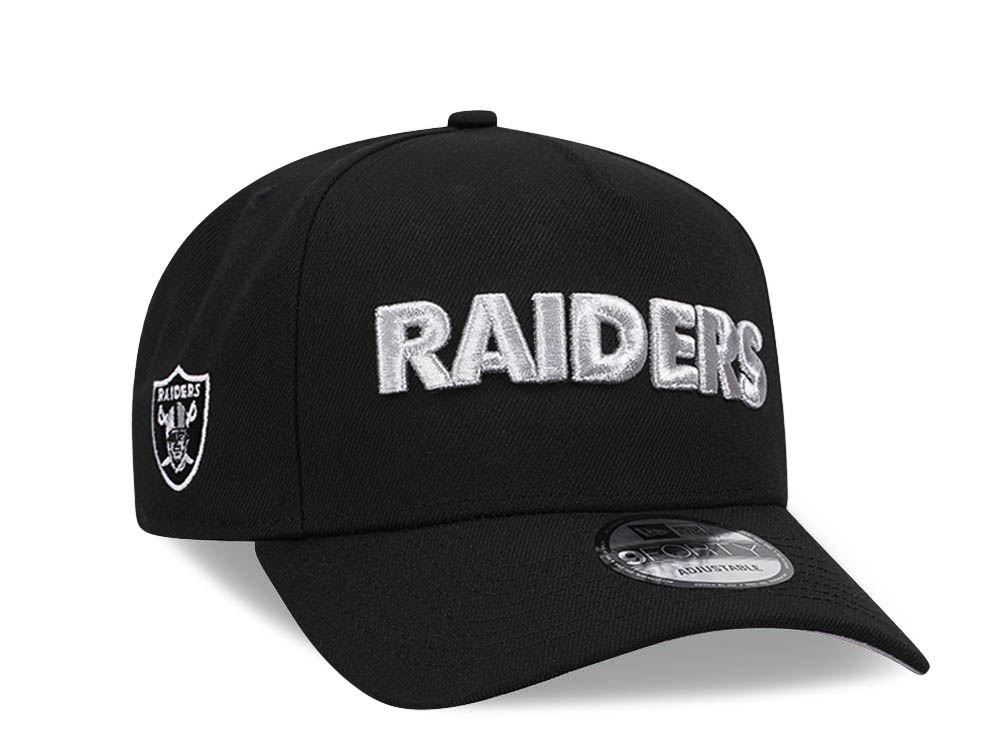 New Era Las Vegas Raiders Silver Wordmark Edition 9Forty A Frame Snapback Cap