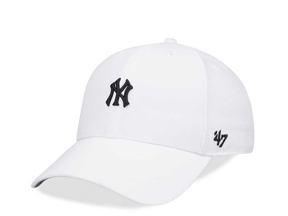 47Brand New York Yankees White Base Runner MVP Snapback Cap