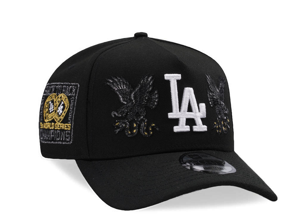 New Era Los Angeles Dodgers Back to Back Champions Eagle Black Prime Edition 9Forty A Frame Snapback Cap