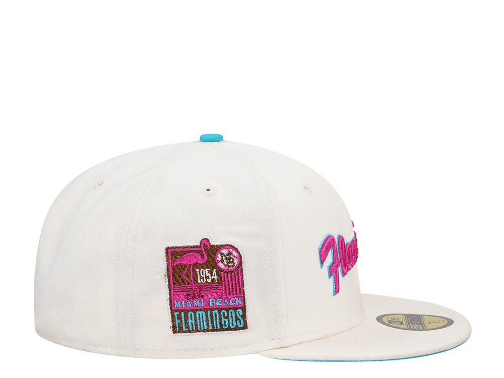 New Era Miami Beach Flamingos Vice Chrome Edition 59Fifty Fitted Cap