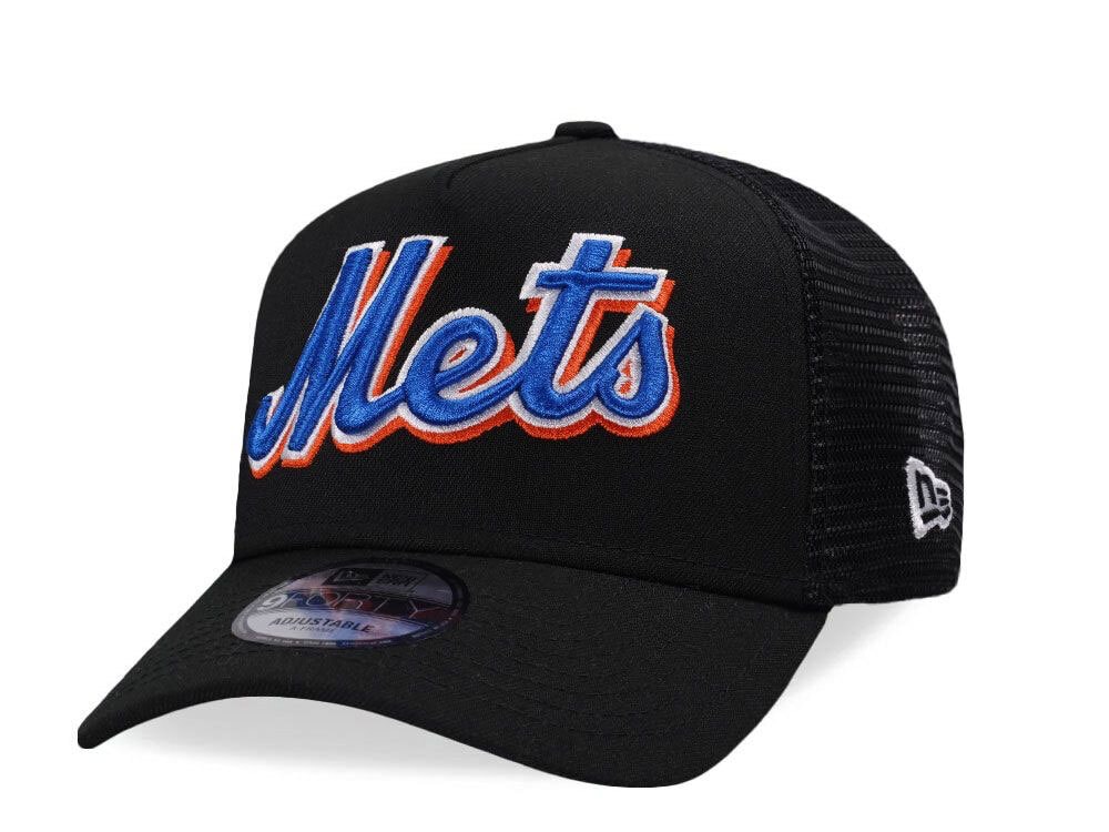 New Era New York Mets Black Classic Edition 9Forty A Frame Trucker Snapback Cap