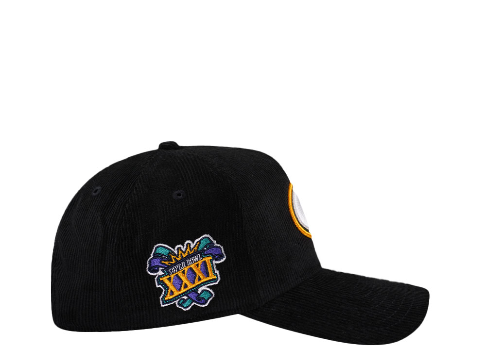 New Era Green Bay Packers Super Bowl XXXI Black Corduroy Edition 9Forty A Frame Snapback Cap