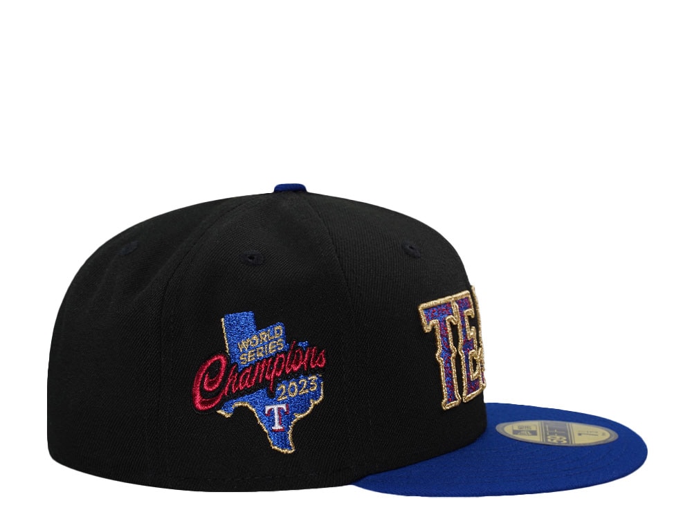 New Era Texas Rangers World Series Champions 2023 Black Prime Two Tone Edition 59Fifty Fitted Cap