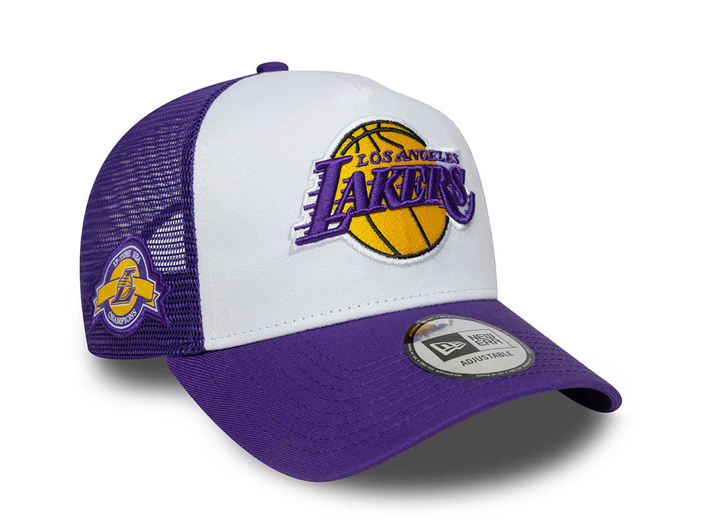 New Era Los Angeles Lakers 17 Time NBA Champions Edition 9Forty A Frame Trucker Snapback Cap