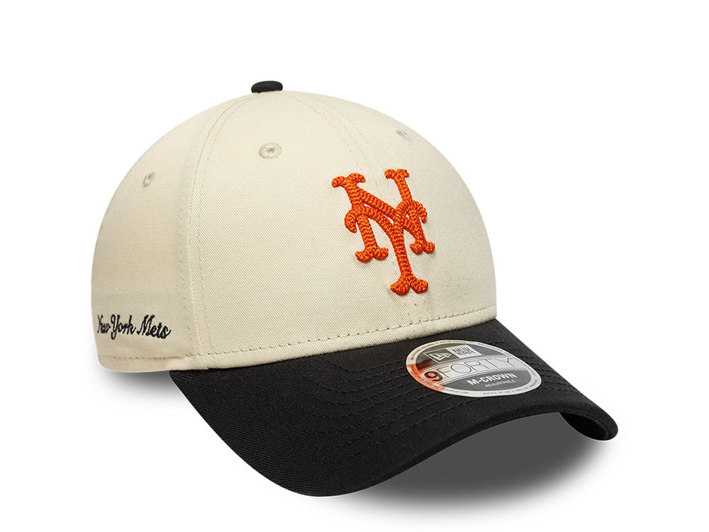 New Era New York Mets Side Script Two Tone 9Forty M Crown Snapback Cap