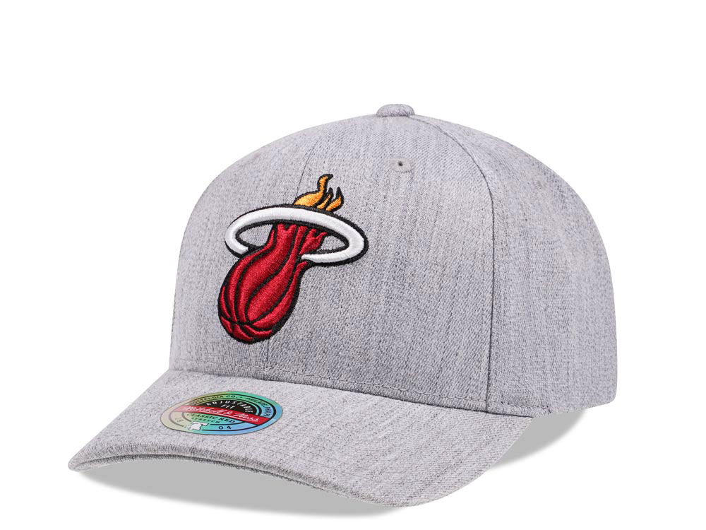 Mitchell & Ness Miami Heat Heather Red Line Flex Snapback Cap
