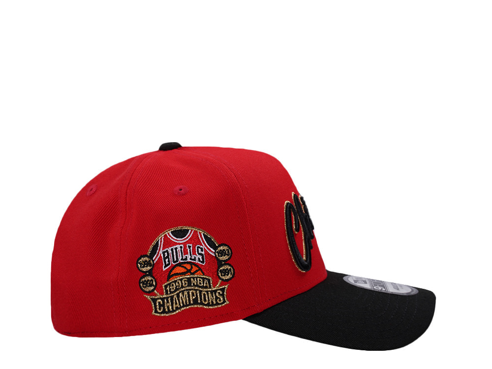 New Era Chicago Bulls Champions Red Two Tone Edition 9Forty A Frame Snapback Cap