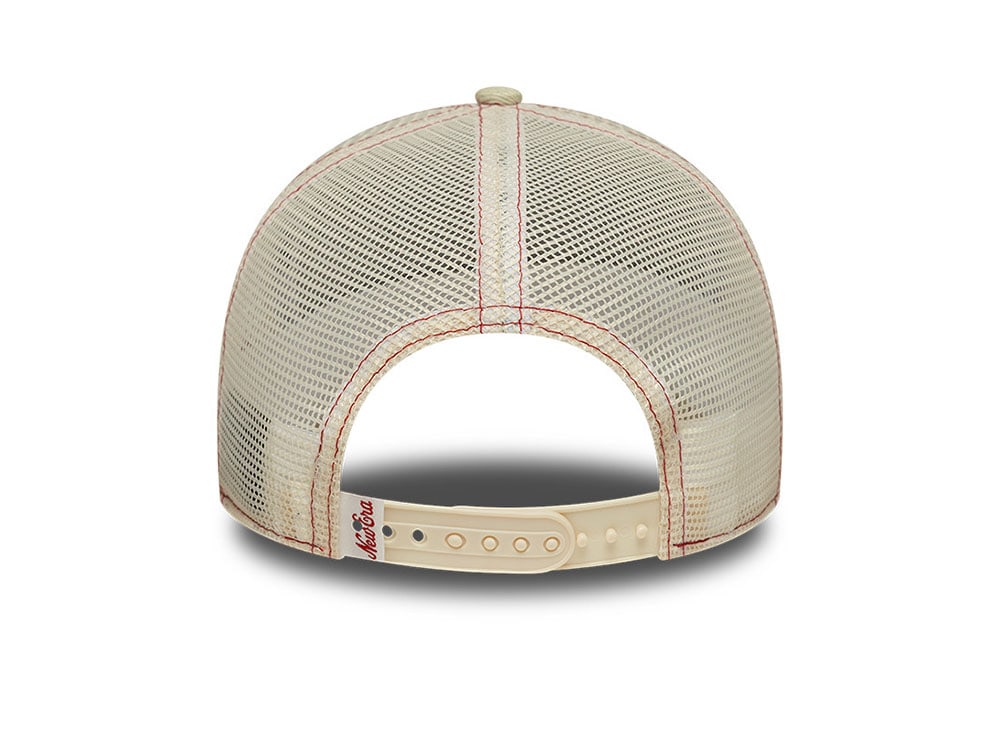 New Era Oval Patch Beige 9Forty Womens Trucker Snapback Cap