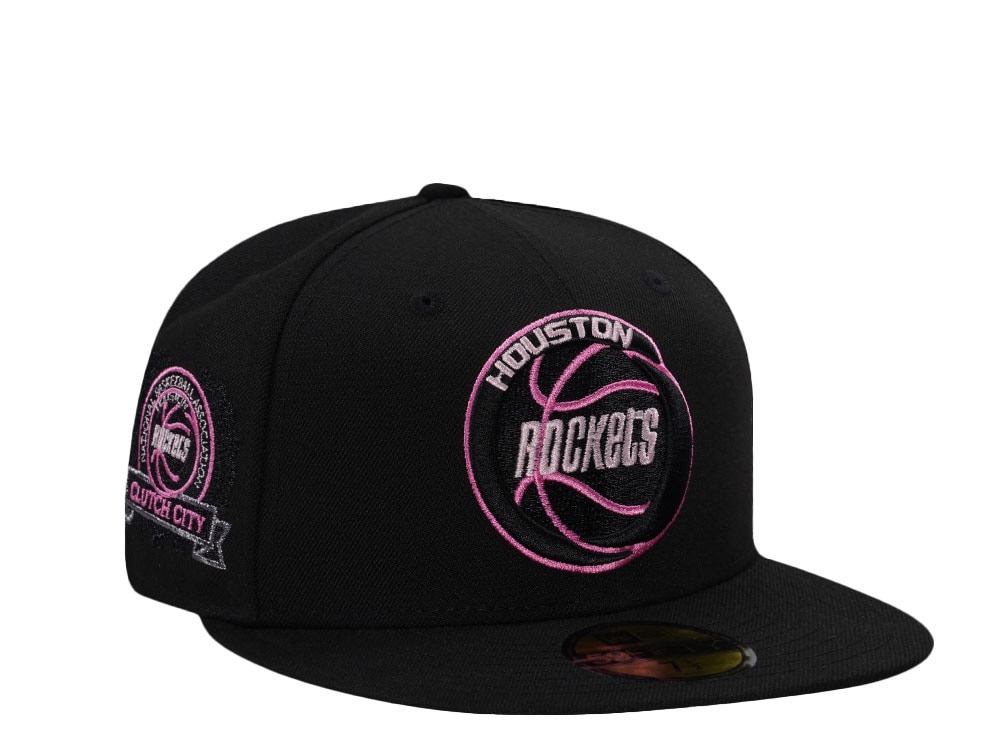 New Era Houston Rockets Clutch City Pink Black Prime Edition 59Fifty Fitted Cap
