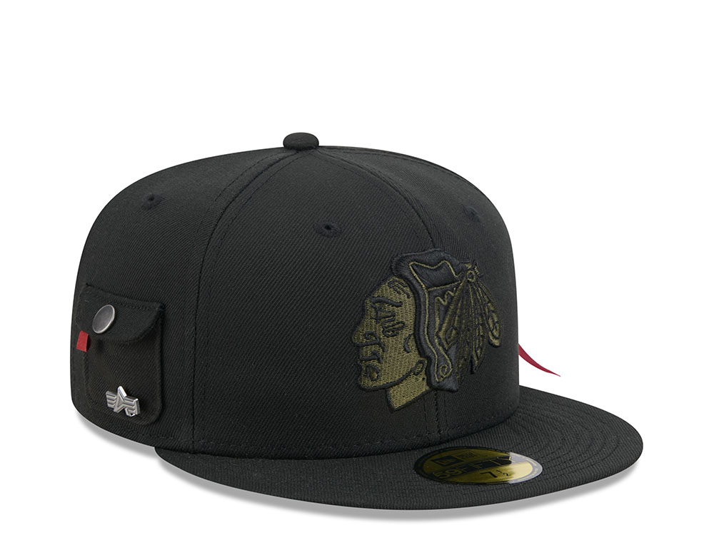 New Era Alpha Industries Chicago Blackhawks Navy Prime Edition 59Fifty Fitted Cap