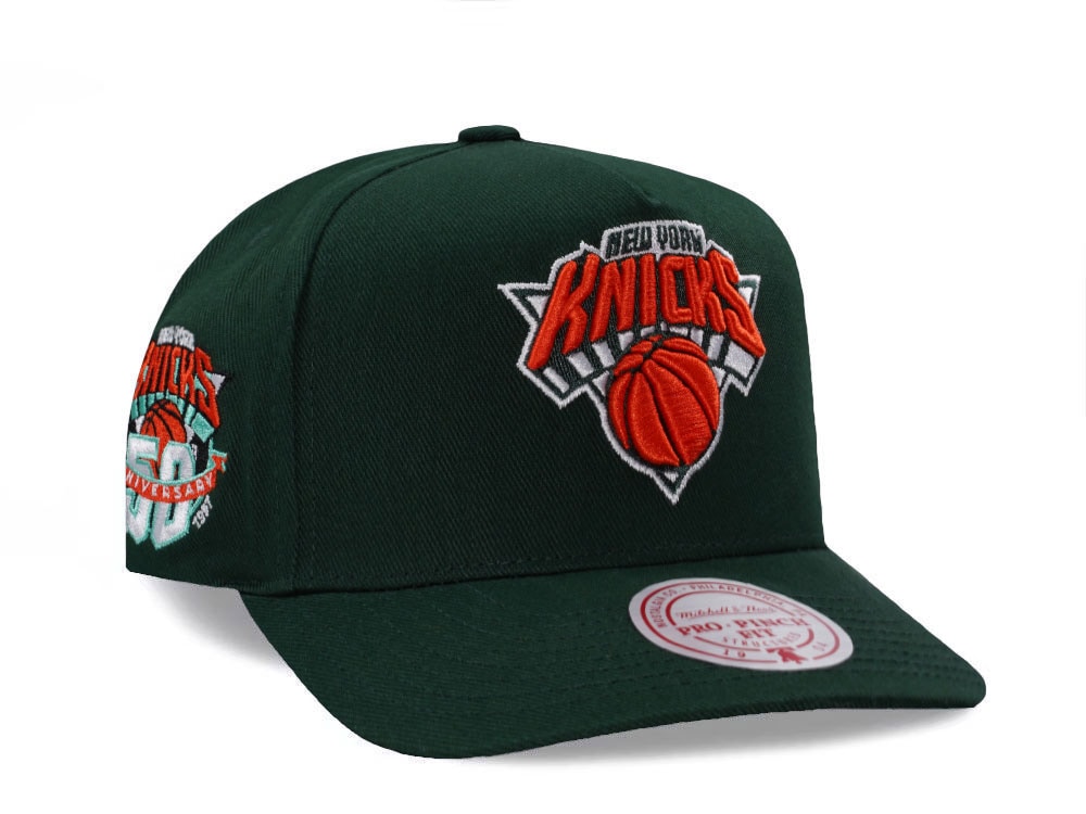 Mitchell & Ness New York Knicks 50th Anniversary Green Edition Pro Pinch Fit Snapback Cap